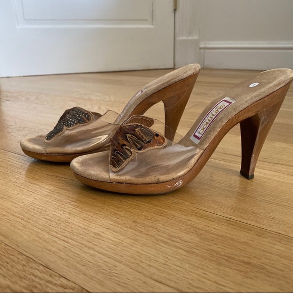 Vintage Butterfly Heel Sandals by Sun Moc Size 6 - Picture 3 of 7